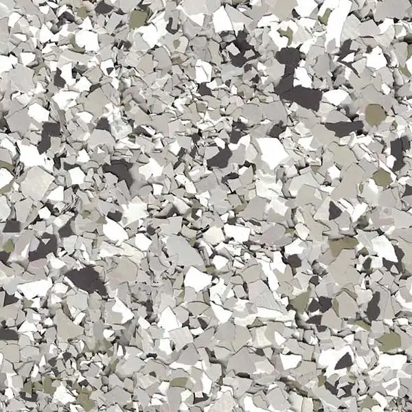 A dynamic abstract pattern of gray and white irregular shapes, resembling scattered paper fragments, creating a textured and visually engaging surface.