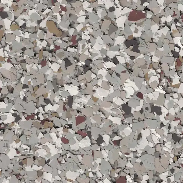 A textured pattern featuring an assortment of irregularly shaped stones in shades of gray, beige, and white, resembling natural gravel or terrazzo.