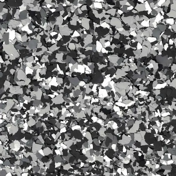 This image shows a monochromatic pattern of scattered particles in black, gray, and white, creating an abstract, textured surface without identifiable landmarks.